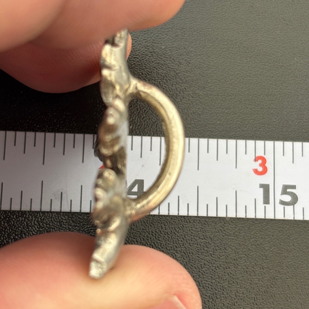 Seagull‎ Unisex Scarf Ring OS Silver Vintage 1991 Holly Leaf Pewter Canada - Picture 7 of 10